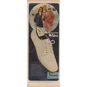Jarman Nashville‎ TN Aztran White Shoes Summer Style Mens Fashion Print Ad 1971